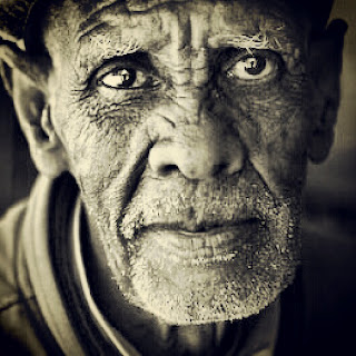 Photograph of old man in Ethiopia by Ethiopian photographer Michael Tsegaye