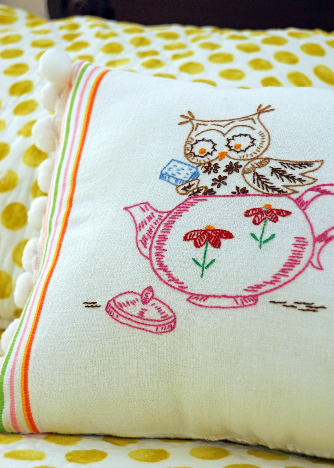 MCH Photography Vintage Owl Tea Towel Pillow