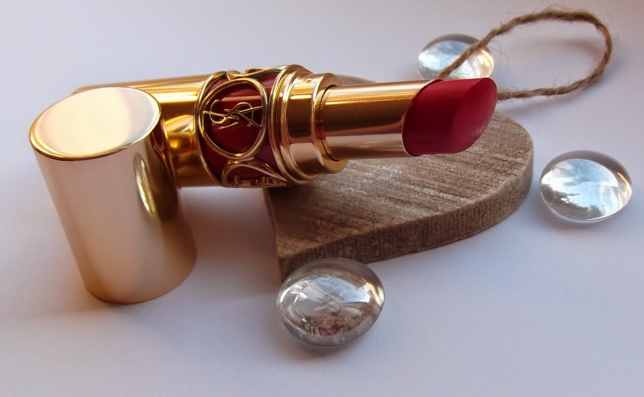 YSL Rouge Volupte Silky Lipstick in shade #17 'Rouge Muse' - Red Muse 