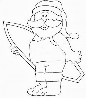 desenho papai noel surfista