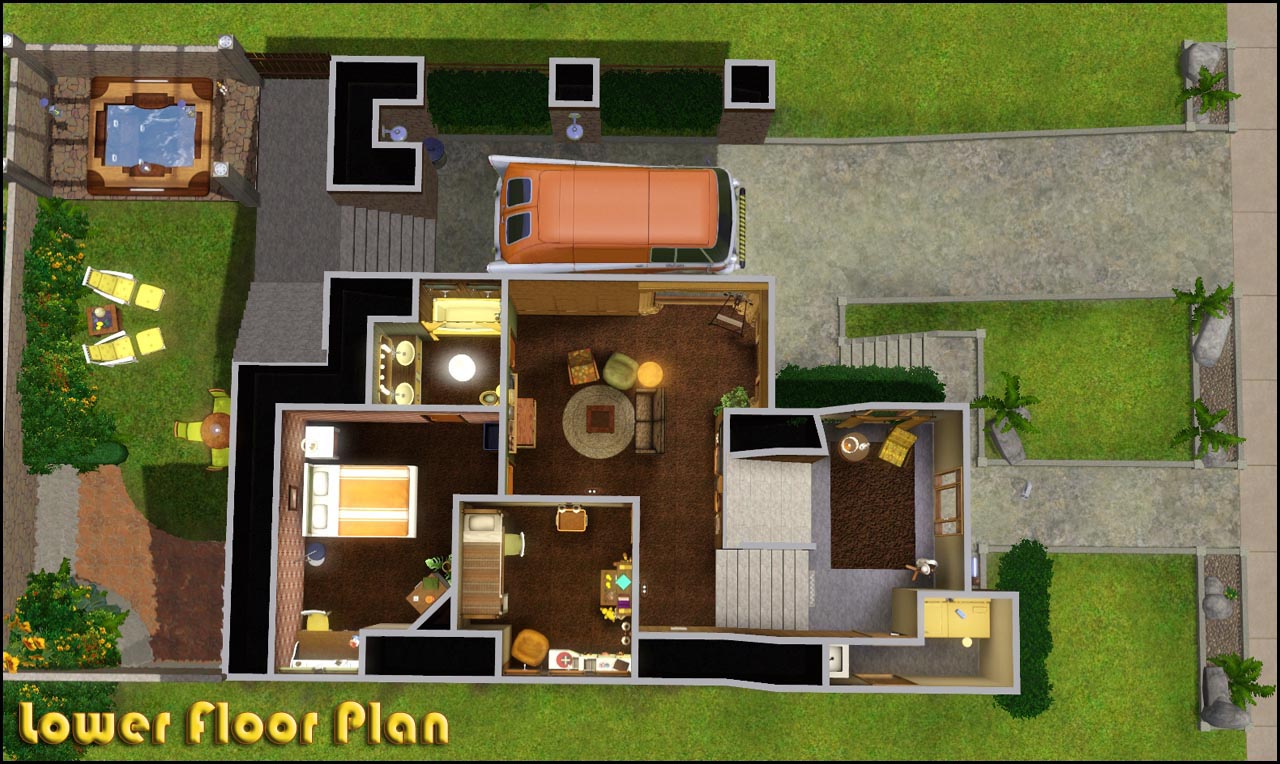 My Sims 3 Blog: Retro Realty - '70s Modern Family Home by ...