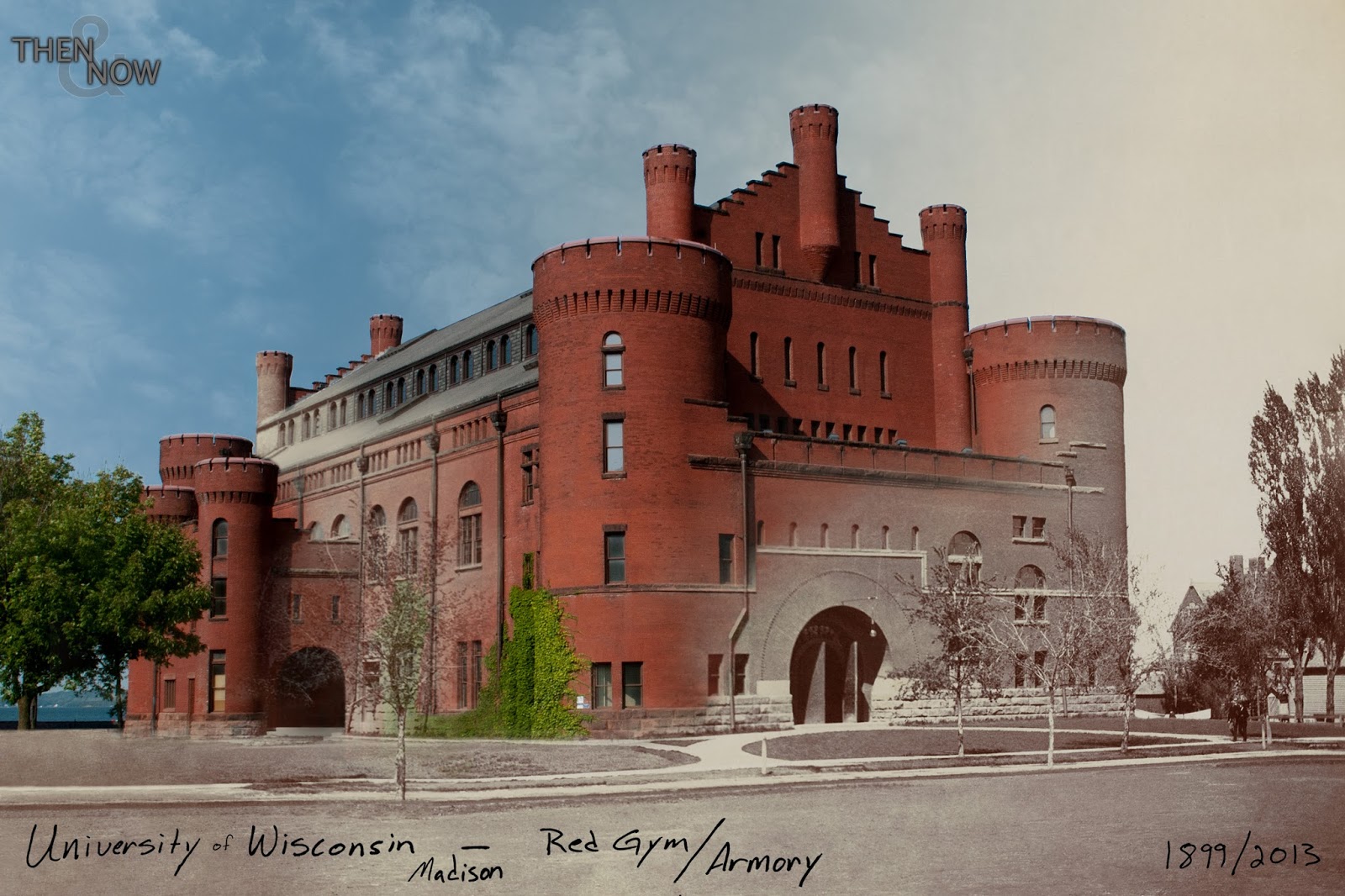 Then & Now Photography University of Wisconsin Madison Red Gym/Armory