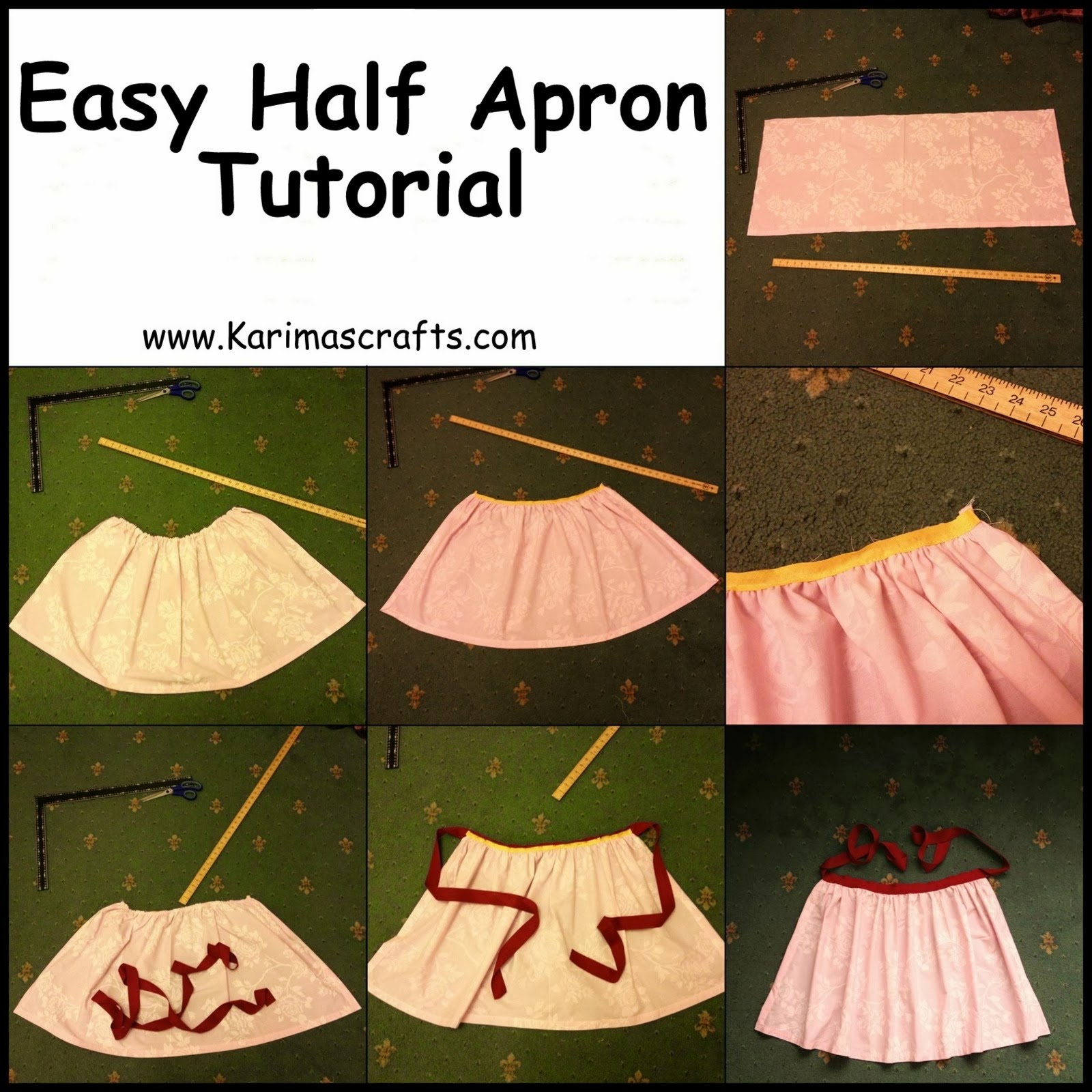 Karima's Crafts Easy Half Apron Tutorial