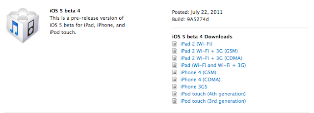 iOS 5 Beta 4  Released For Developers