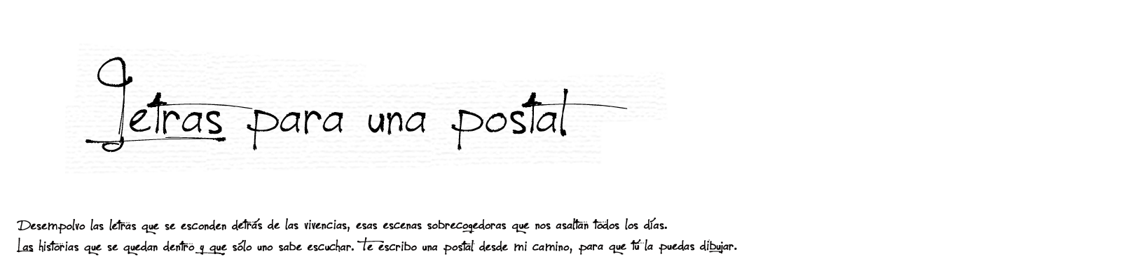 Letras para una postal