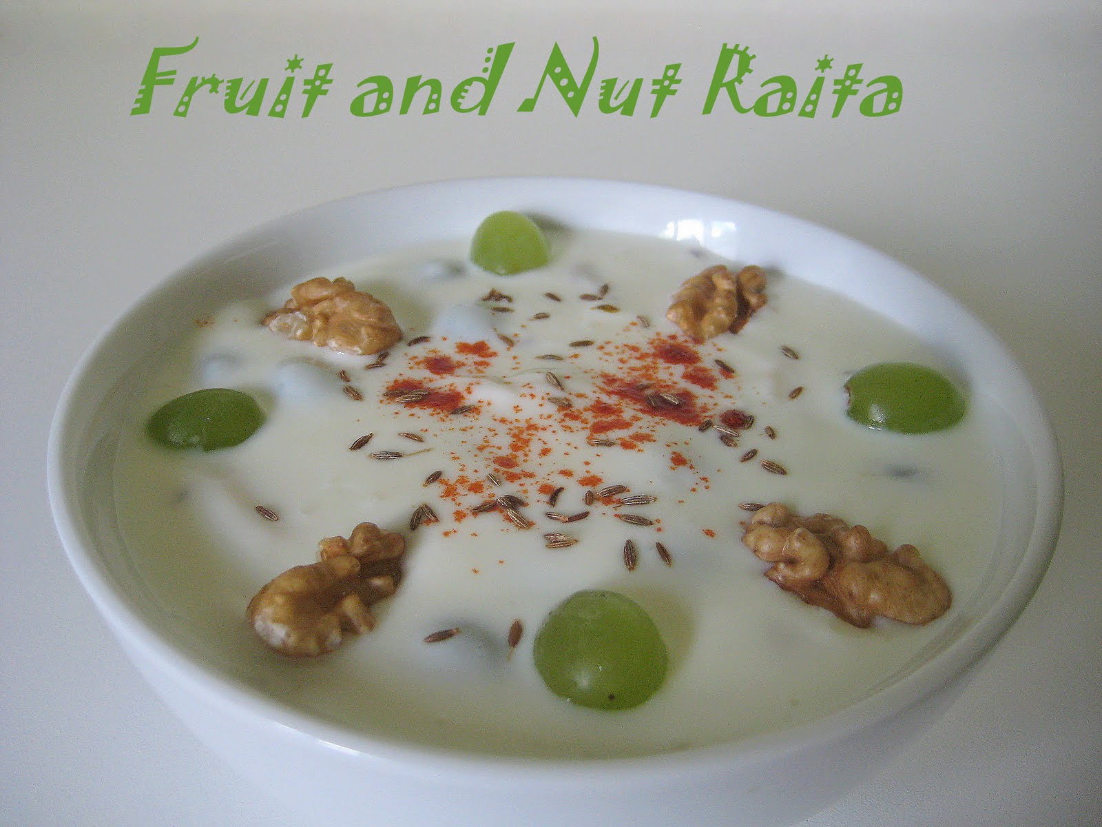 Faiza Ali's Kitchen Fruit and Nut Raita