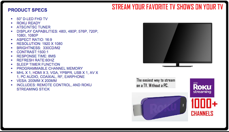 Proscan Roku MHL Streaming Stick