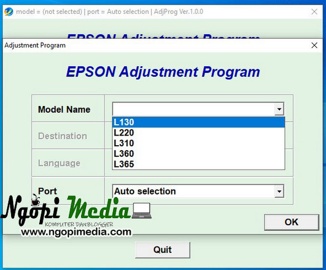 EPSON Adjustment Program Reset L130-L220-L310-L360-L365 crack