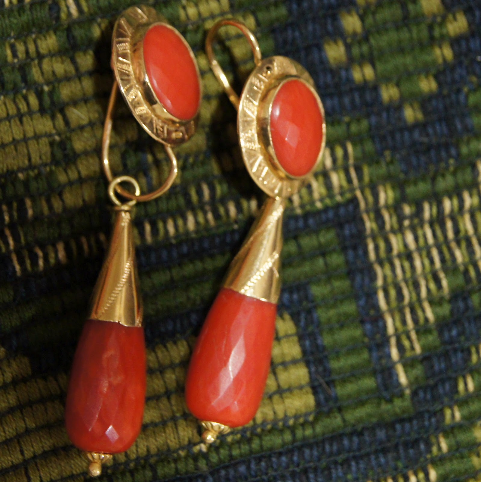 Antique Coral Earrings