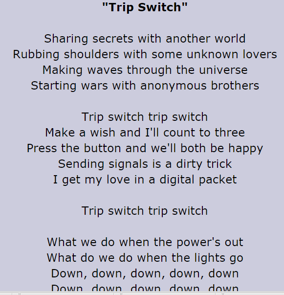 The Mindless Freaks Nothing But Thieves song "Trip Switch" Interesting