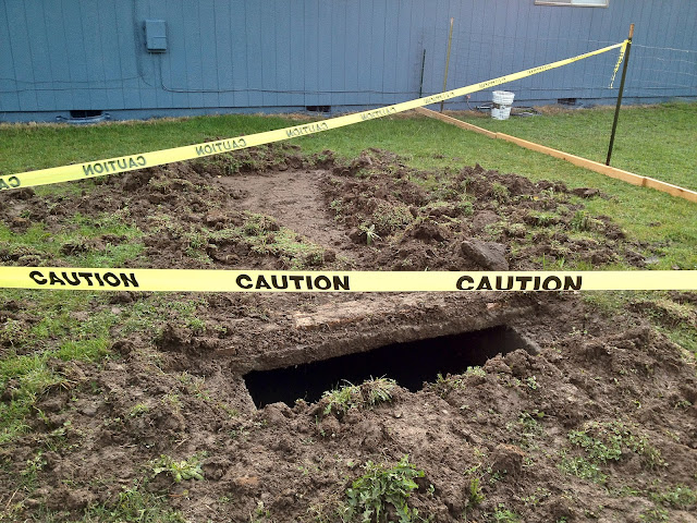 septic tank outside hidden case rat grass race november
