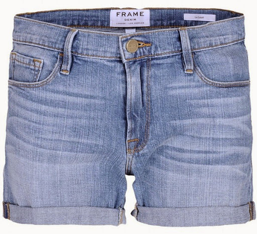 Model celana pendek denim dari Frame Denim ($180) Model celana pendek denim dari Frame Denim ($180)