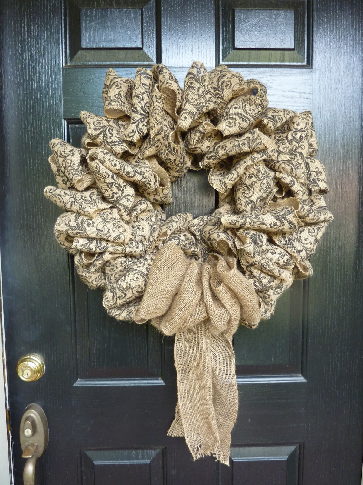 Created Twists Scroll Burlap Ribbon Wreath!