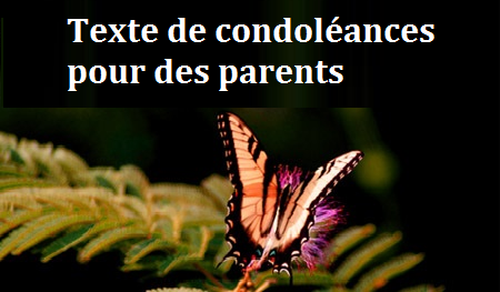Texte de condoléances pour des parents