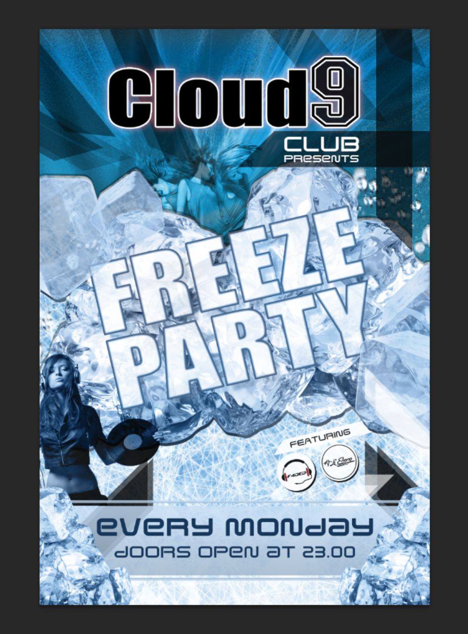 freeze party cloud 9 club malia cloud 9 flyers