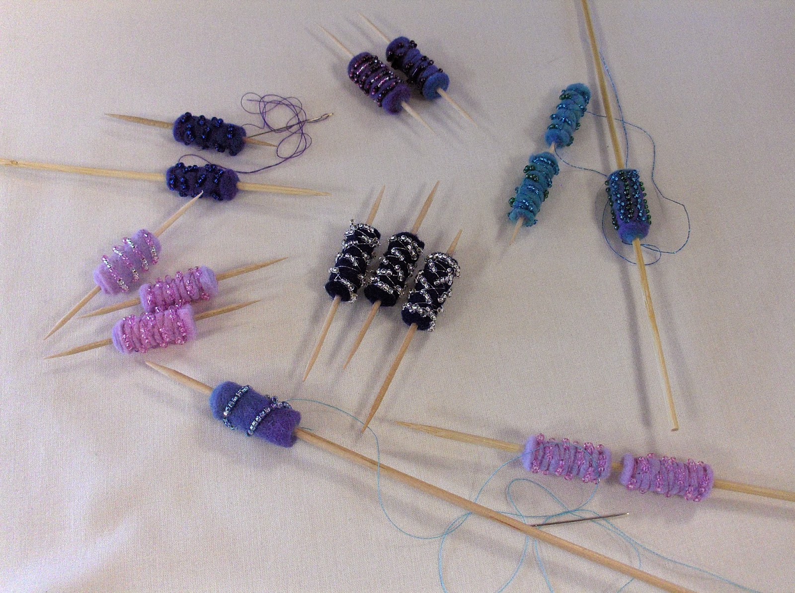 Torbay Textiles Rolled and Embellished Felt Bead Jewellery