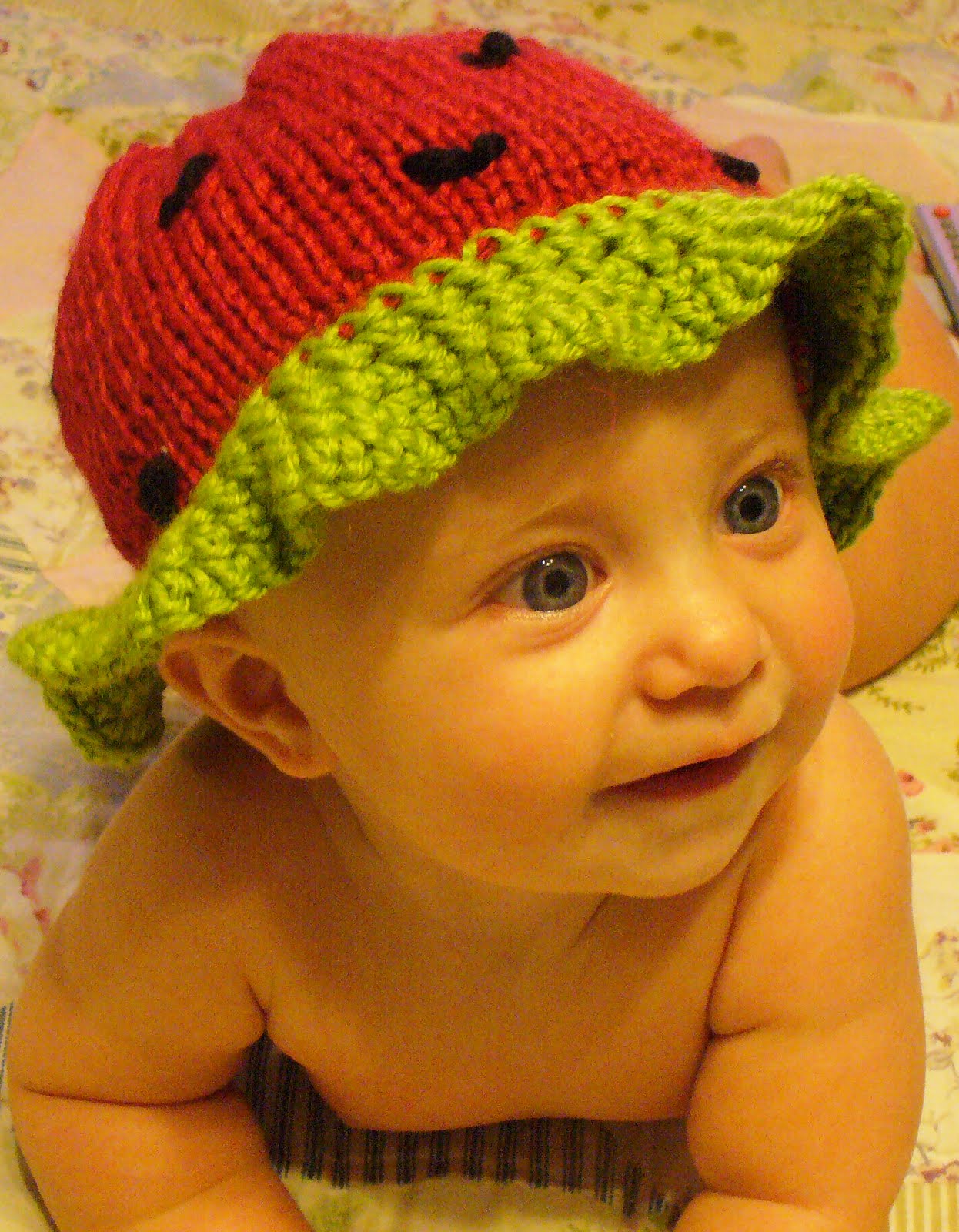 The Feisty Redhead Watermelon Knit Baby Hat