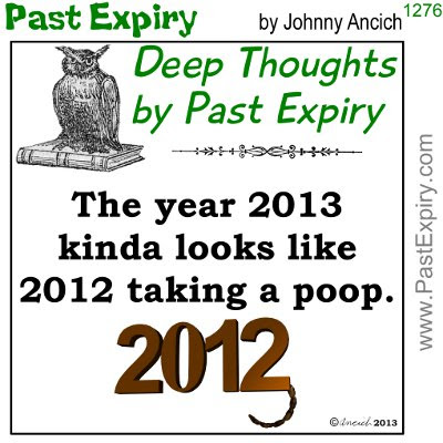 Cartoon about DeepThoughts, NewYears, toilet, 