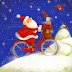 Bisikletli Noel Baba Resimleri Çizimleri İllüstrasyonları