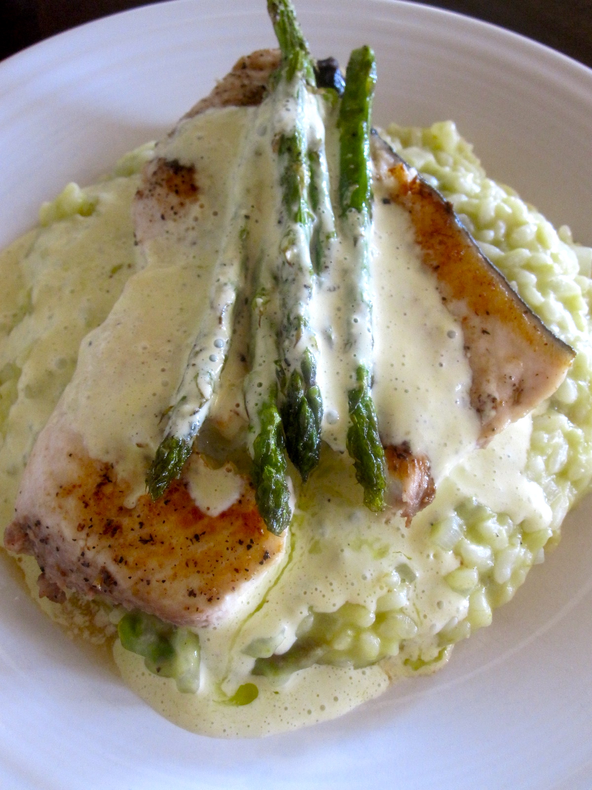 The Cultural Dish Swordfish with Béarnaise and AsparagusLemon Risotto