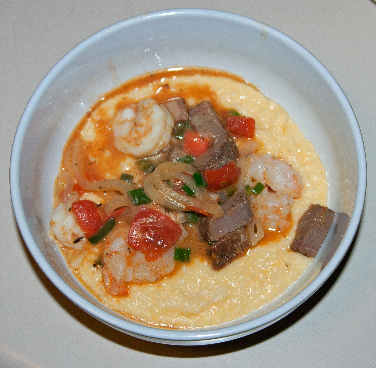 Shrimp and Grits with Tasso Ham Roux the Day
