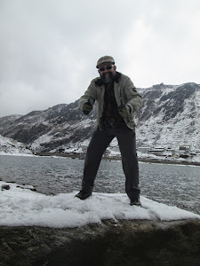 At "Tsomgo Lake" on a frozen day