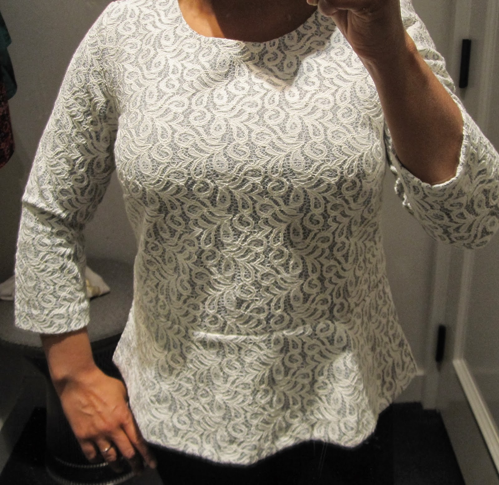 j crew lace peplum top