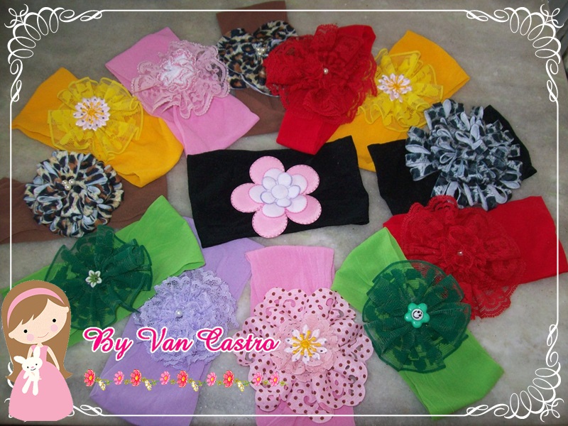 Artesanato com Carinho e Dedicação.... TIARAS MEIA DE SEDA COM FLORES