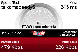 Hasil testing di Speedtest