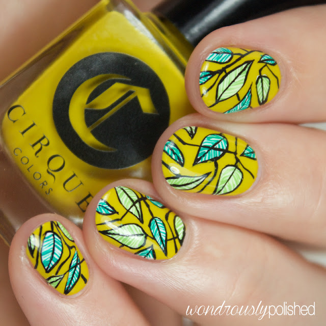 cirque hustle leaf nail art