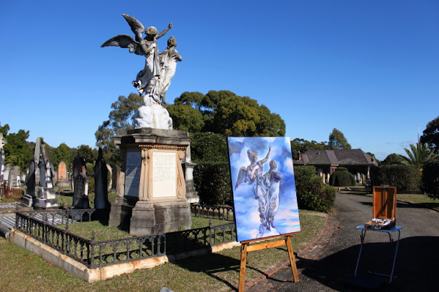 oil painting by artist Jane Bennett of the Dixson Monument, Rookwood Necropolis