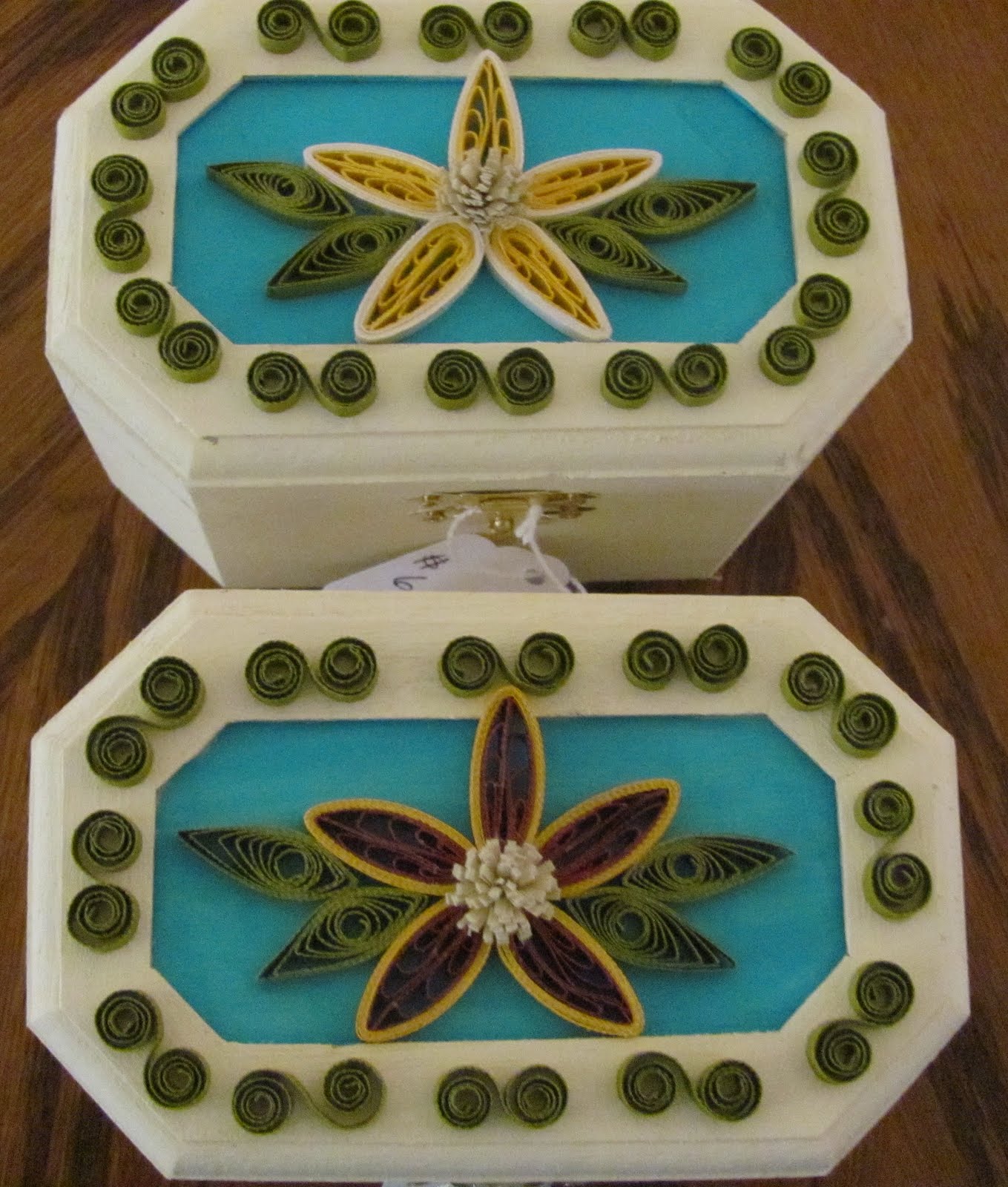 Chillin with Quillin (By Paula Hogue ) Quilled wooden boxes