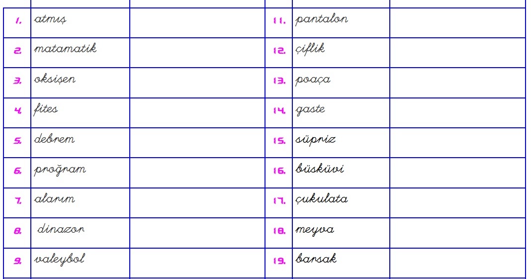 2. Sınıf Türkçe Dersi Dilbilgisi Hatalı Yazım Çalışması - Ödev Kalemi