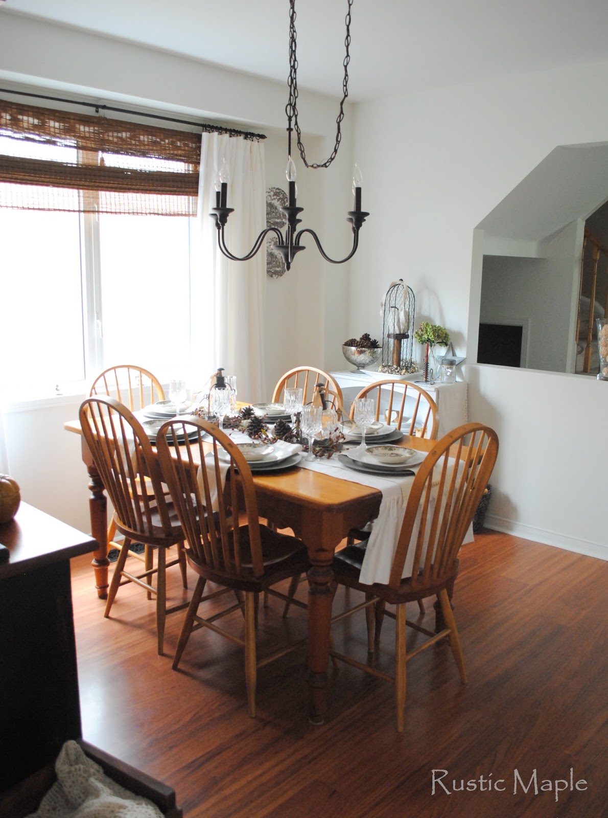 i would eventually like a rug under the table to break up the wood tones