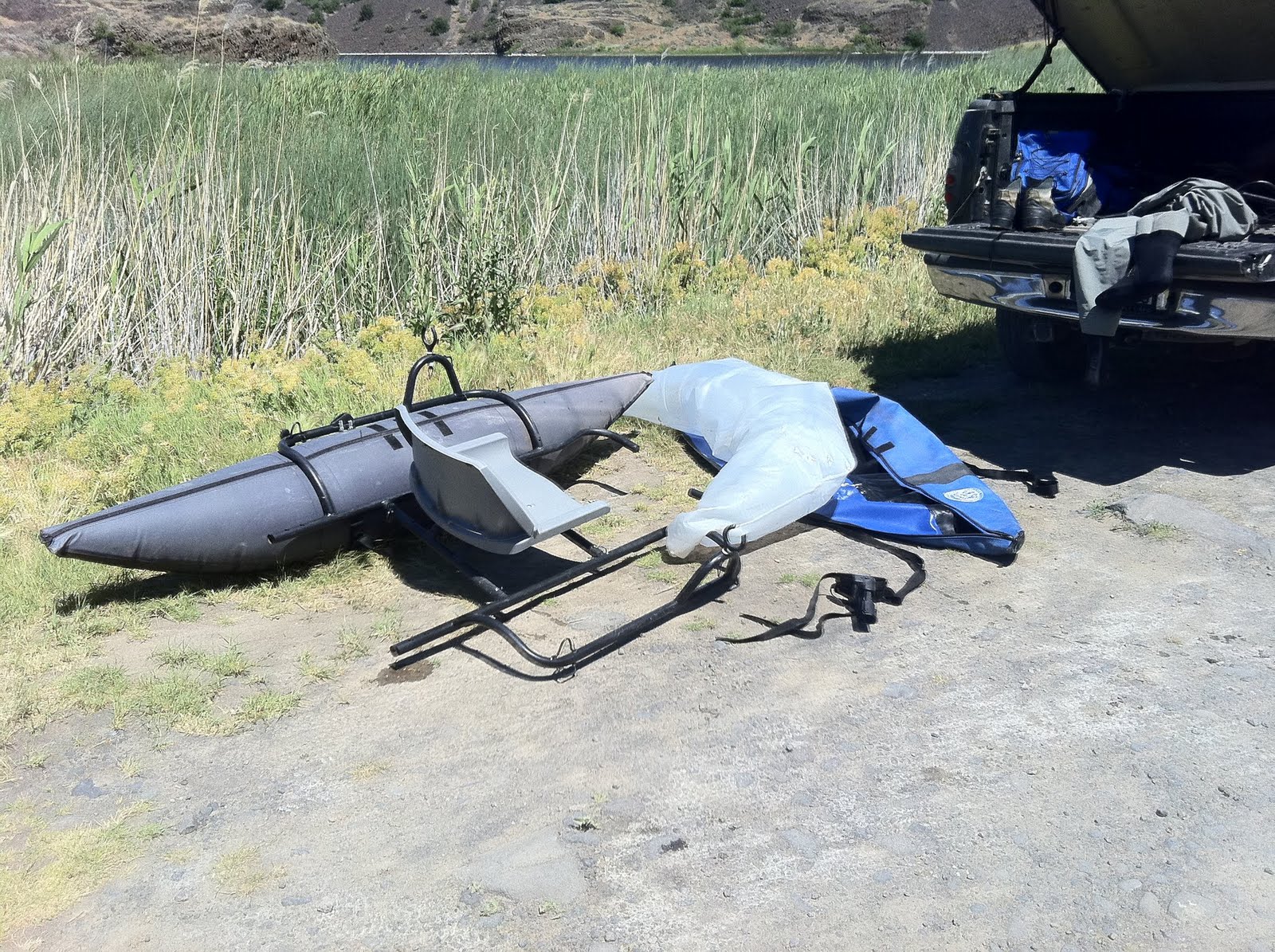 Fly Fishing from Snoqualmie Desert Fishing Dry Falls Lake, Rocky Ford