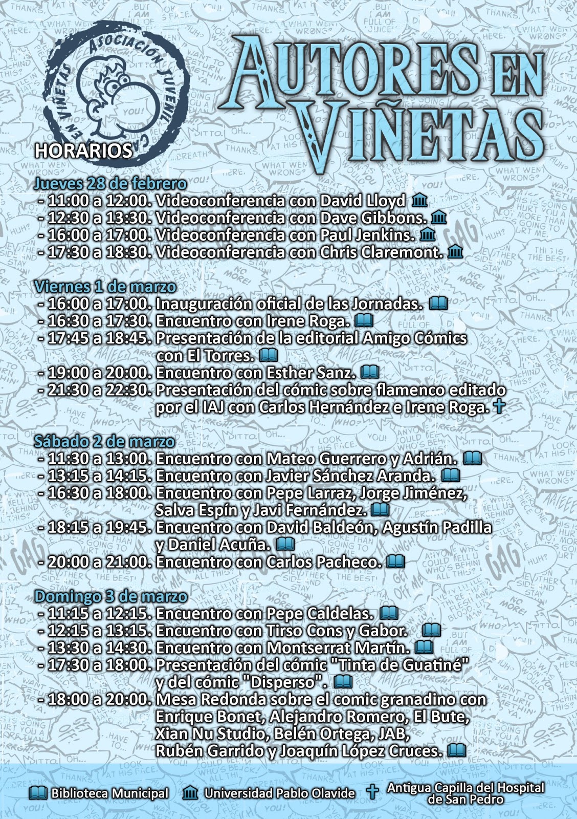 Horario Autores en Viñetas 2013 Horario Autores en Viñetas 2013