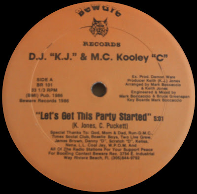 D.J. "K.J." & M.C. Kooley "C"* ‎– Let's Get This Party Started (1986, VLS, 256)