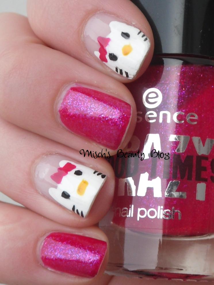 Misch's Beauty Blog NOTD February 6th Hello Kitty Nail Art