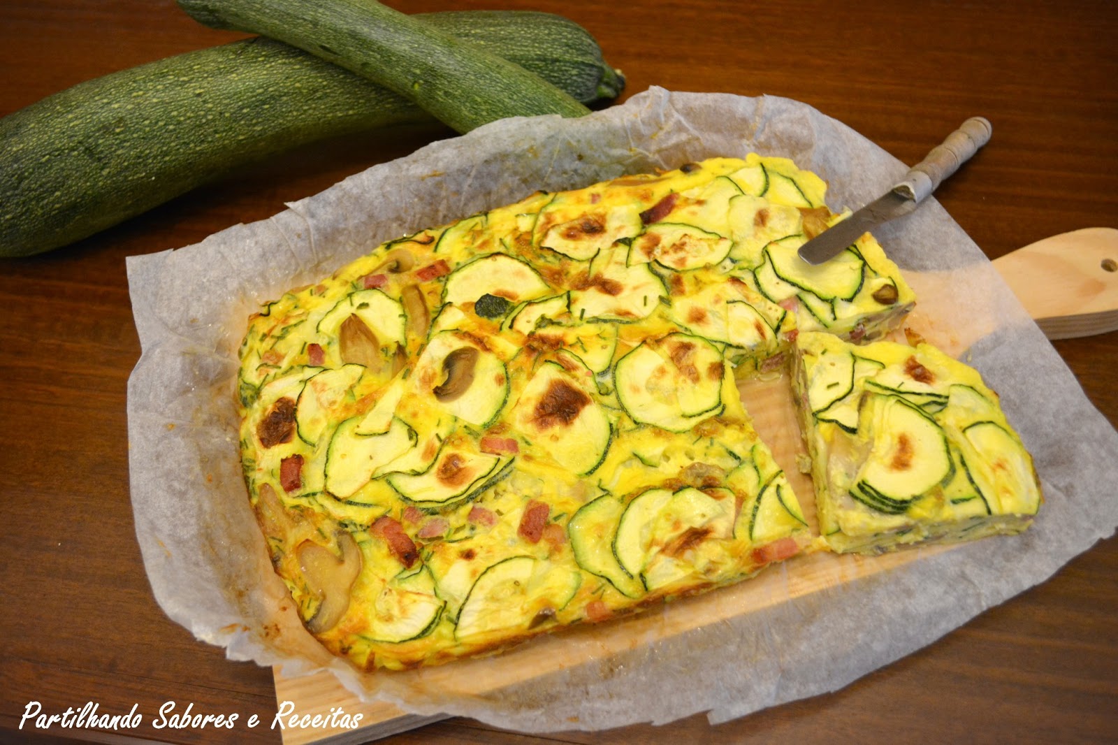 Partilhando Sabores e Receitas Frittata de Bacon e Courgette