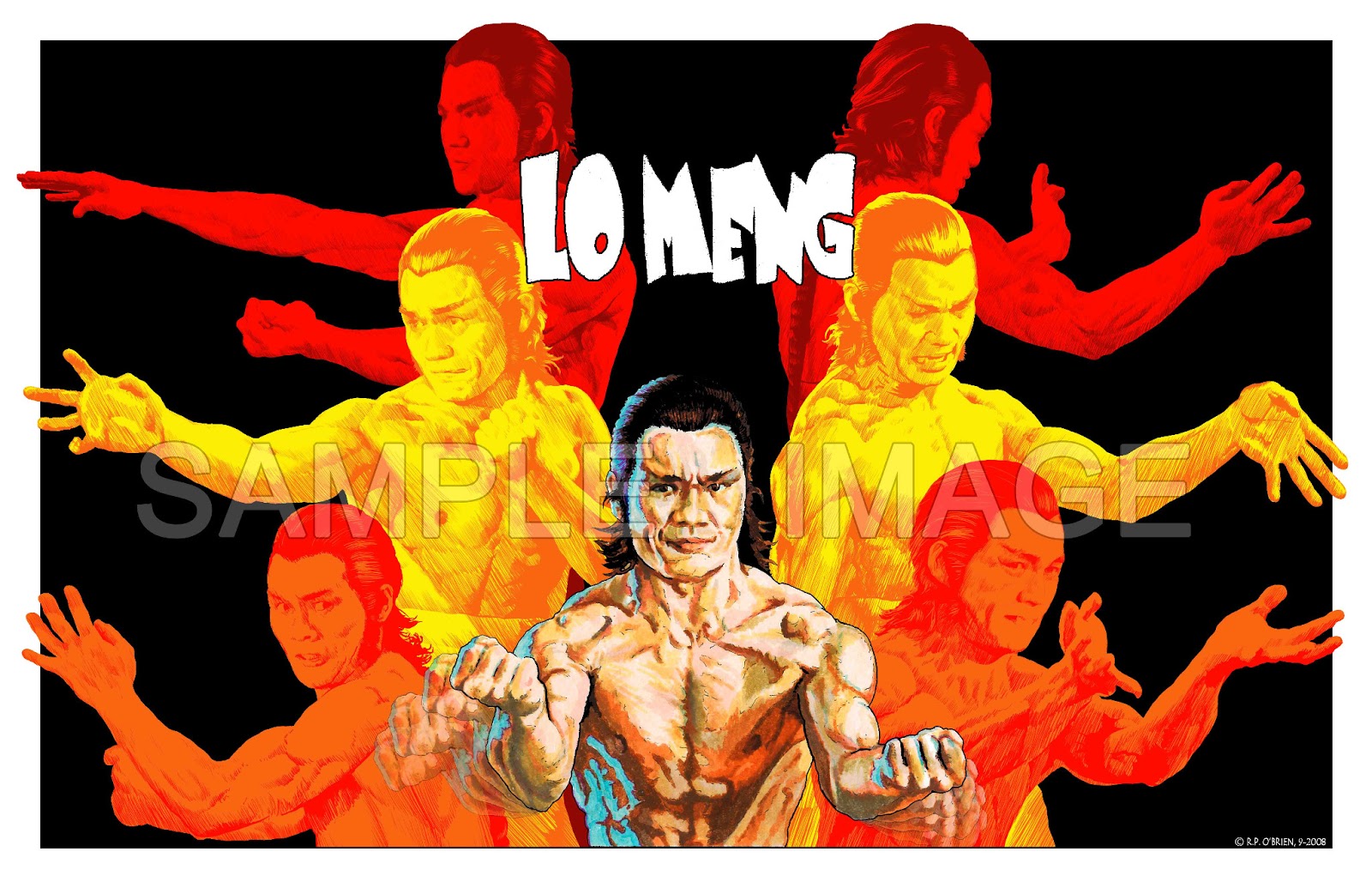 LO MENG "INVINCIBLE SHAOLIN" (BLACK Background) 24x36" POSTERClick