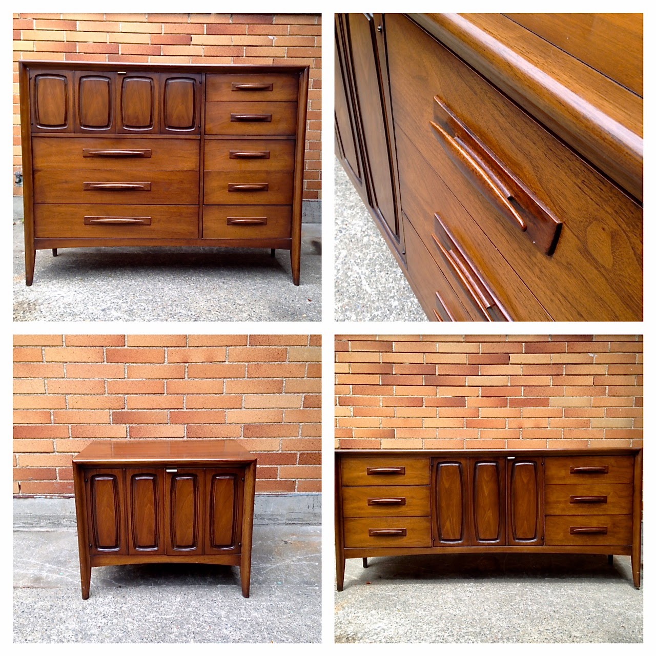 SPARKLEBARN THREE PIECE MIDCENTURY BEDROOM ENSEMBLE (CREDENZA