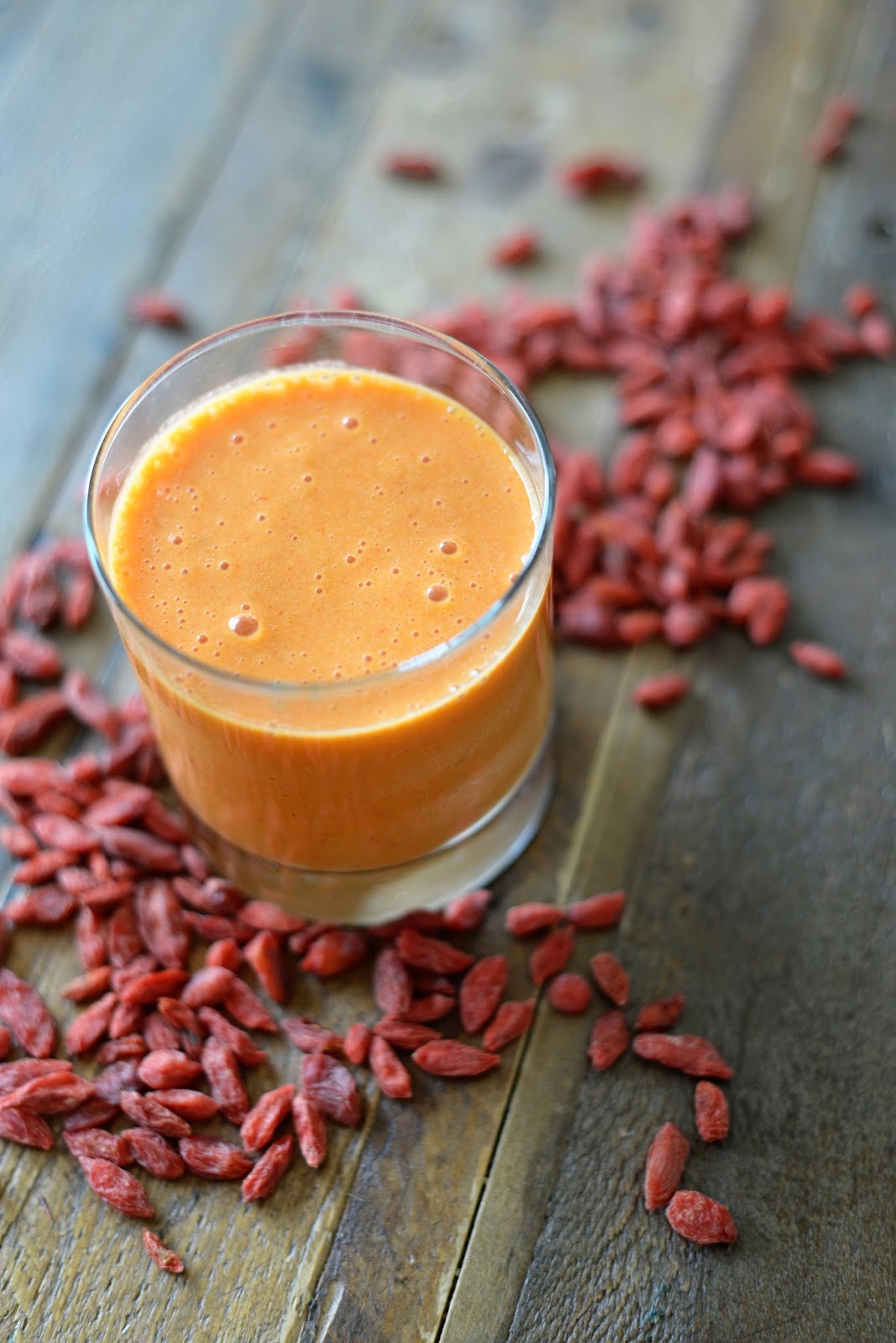 homemade by blaire orange goji smoothie.