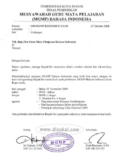 Contoh Surat Resmi (klik untuk memperbesar)