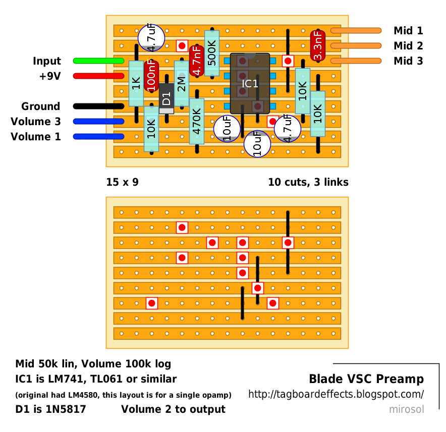 Guitar FX Layouts Blade VSC Preamp, modified
