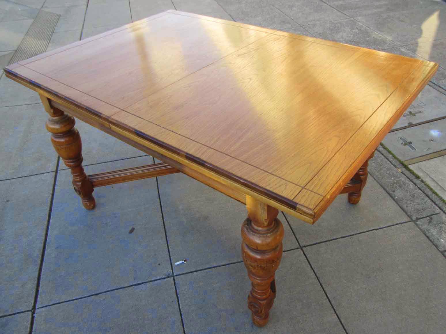 UHURU FURNITURE & COLLECTIBLES SOLD Wood Table With BuiltIn Leaf 65