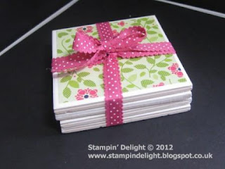 Stampin' Up designer paper coasters