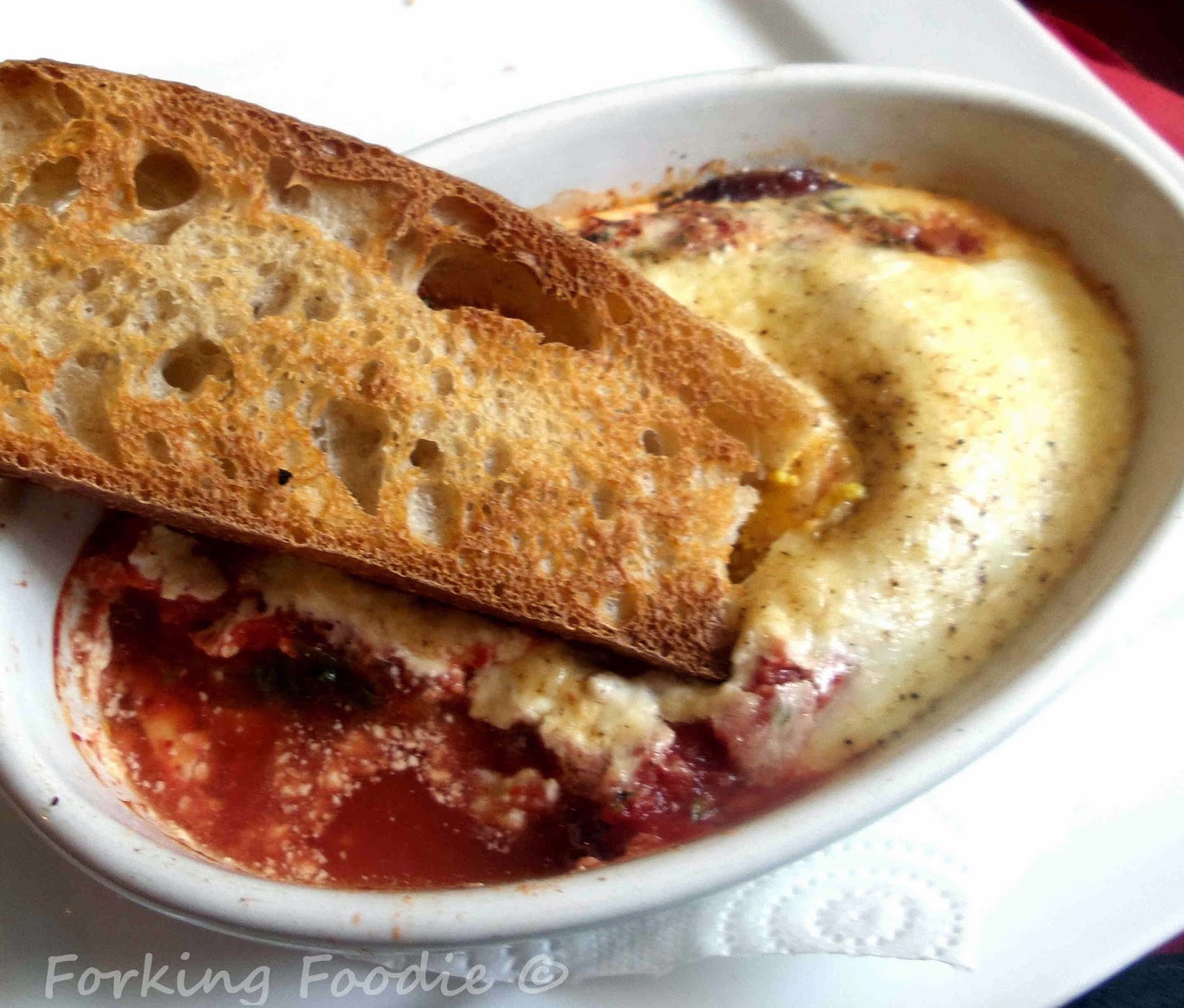 Forking Foodie Easy Baked Eggs with Spinach, Tomatoes and Ham