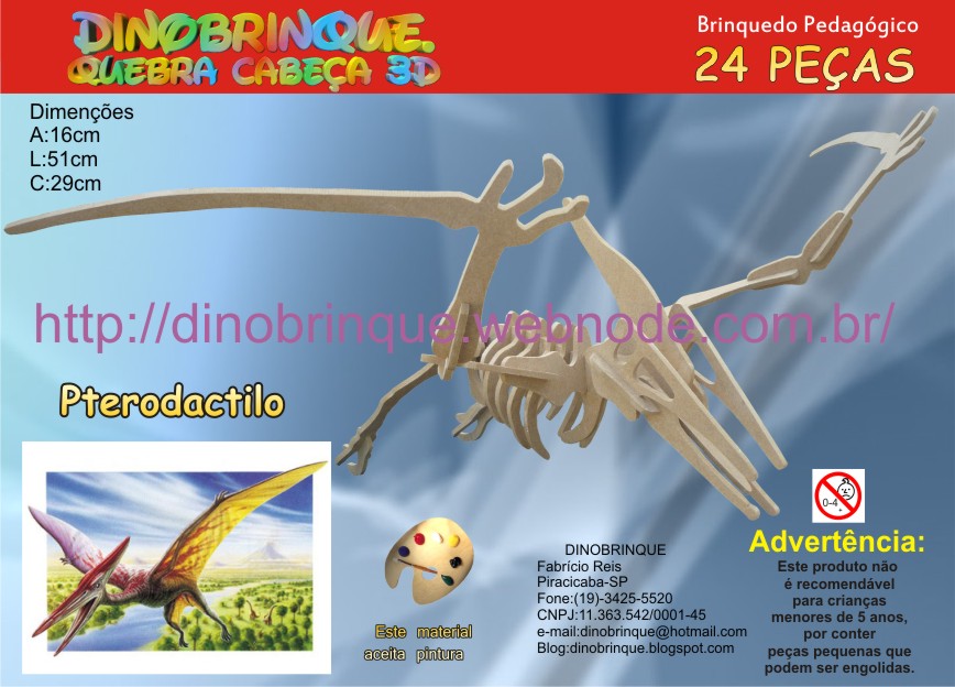 Quebra-Cabeça 3D, DINOSSAURO TIRANOSSAURO REX 28 peças em MDF -  DINOBRINQUE # Todos os Modelos de Quebra-Cabeça 3D Dinobrinque