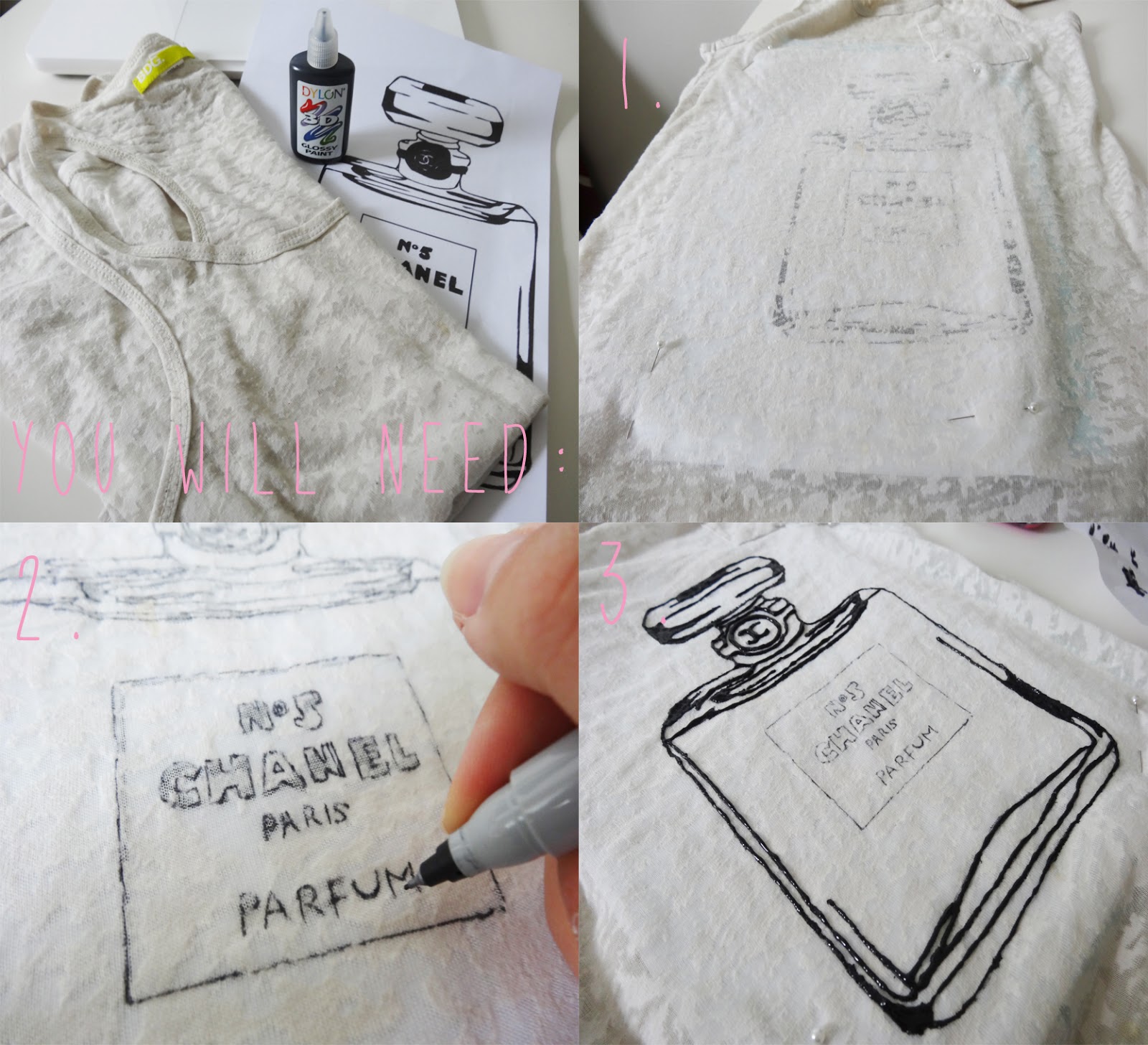 Trends With Benefits DIY Chanel No.5 Tshirt