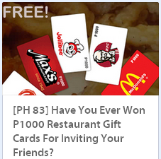 Have You Ever Won P1000 Restaurant Gift Cards for Inviting Your Friends?